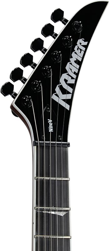 open zoom image for Kramer Nite-V Electric Guitar, (with Gig Bag), Royal Blue Metallic, Headstock Left Front