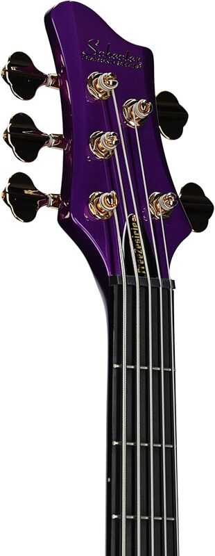 open zoom image for Schecter FreeZesicle-5 Electric Bass, 5-String, Purple, Open Box (Very Good), Headstock Left Front