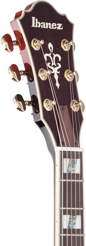open zoom image for Ibanez Artstar AM153QA Semi-Hollowbody Electric Guitar (with Case), Dark Brown Sunburst, Headstock Left Front