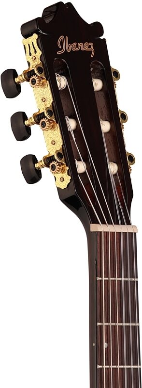 open zoom image for Ibanez GA35TCE Thinline Classical Acoustic-Electric Guitar, Dark Violin Sunburst, Headstock Left Front