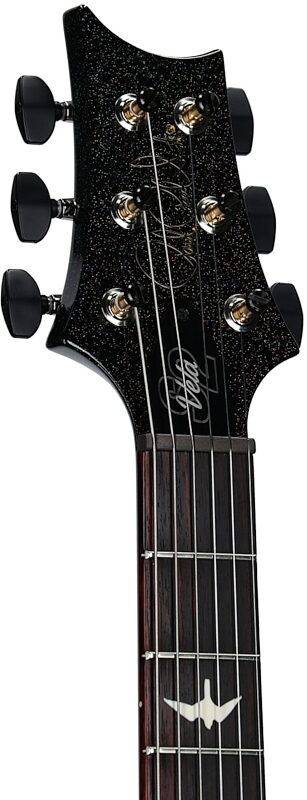open zoom image for PRS Paul Reed Smith S2 Vela HHT Tremolo Electric Guitar (with Gig Bag), Black Rainbow Holoflake, Headstock Left Front