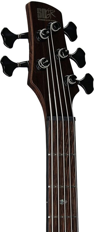 open zoom image for Ibanez SR1325SB Premium Electric Bass, 5-String (with Gig Bag), Aqua Wave Low Gloss, Headstock Left Front