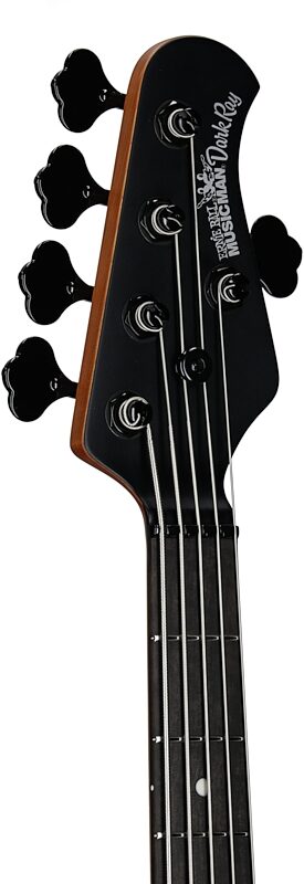 open zoom image for Ernie Ball Music Man DarkRay 5 Electric Bass Guitar (with Softshell Case), Stealth Black, Ebony Fretboard, Headstock Left Front