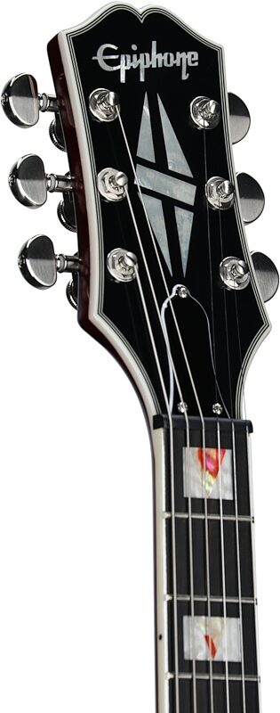 open zoom image for Epiphone SG Prophecy Electric Guitar, Aged Bengal Tiger Burst, Headstock Left Front