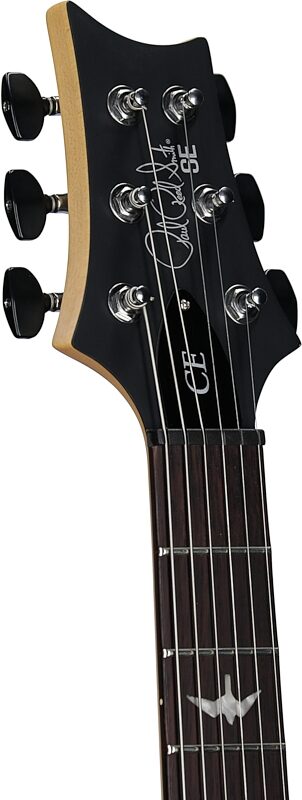 open zoom image for PRS Paul Reed Smith SE CE24 Standard Stoptail Electric Guitar (with Gig Bag), Satin Charcoal, Headstock Left Front