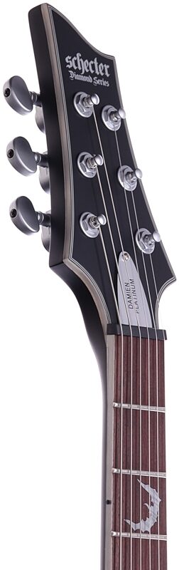 open zoom image for Schecter Damien Platinum 6 Electric Guitar, Satin Black, Headstock Left Front