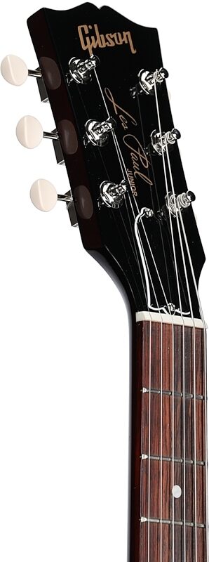 open zoom image for Gibson Les Paul Junior Vintage Left-Handed Electric Guitar (with Case), Tobacco Burst, Headstock Left Front