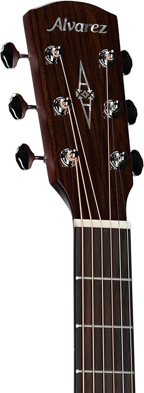 open zoom image for Alvarez MDA66CESHB Masterworks Dreadnought Acoustic-Electric Guitar (with Gig Bag), Sunburst, Headstock Left Front