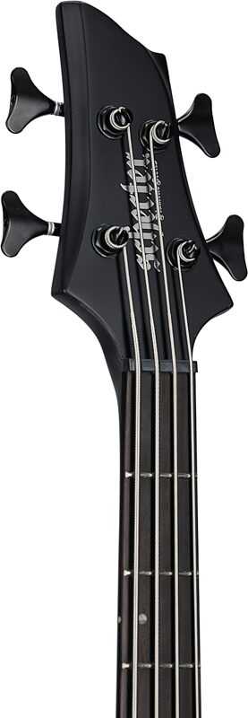 open zoom image for Schecter Stiletto Stealth-4 Pro EX Electric Bass, Satin Black, Headstock Left Front
