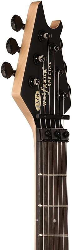 open zoom image for EVH Eddie Van Halen Wolfgang Special Ebony Fingerboard Electric Guitar, Stealth Black, Headstock Left Front