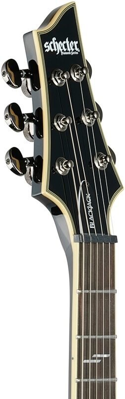 open zoom image for Schecter C-1 Blackjack Electric Guitar, Gloss Black, Headstock Left Front