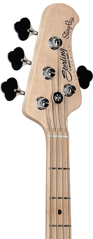 open zoom image for Sterling by Music Man StingRay Electric Bass, Chopper Blue, Hard Maple Fretboard, Headstock Left Front