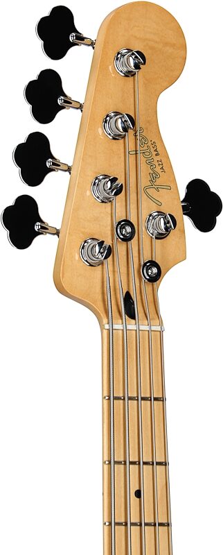 open zoom image for Fender Player II Modified Active V Jazz Electric Bass, Maple Fingerboard (with Gig Bag), Olympic Pearl, Headstock Left Front