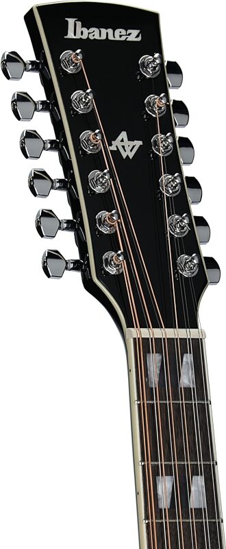 open zoom image for Ibanez AJ7012M1E Artwood 12-String Acoustic-Electric Guitar, Black High Gloss, Headstock Left Front