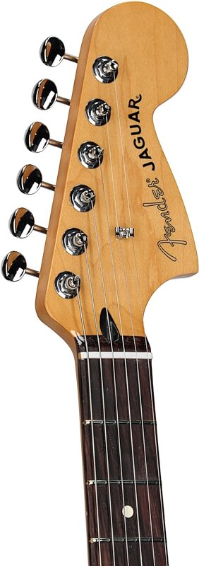 open zoom image for Fender Player II Jaguar Electric Guitar, with Rosewood Fingerboard, Hialeah Yellow, Headstock Left Front