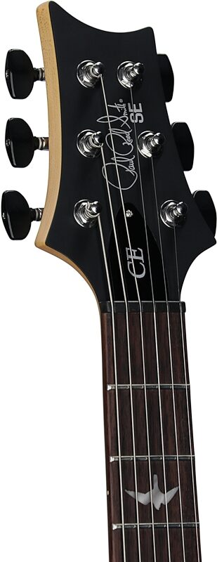 open zoom image for PRS Paul Reed Smith SE CE24-v2 Standard Electric Guitar, Satin Charcoal, Headstock Left Front