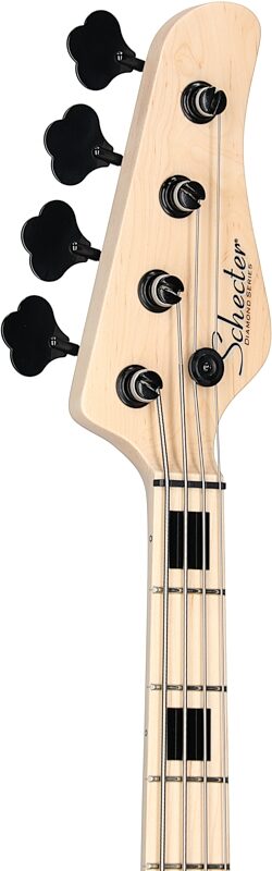 open zoom image for Schecter Justin Beck V Anniversary Electric Bass, Gloss Natural, Headstock Left Front