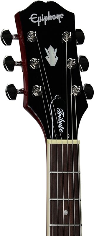 open zoom image for Epiphone SG Tribute Electric Guitar, Left-Handed, Cherry, Headstock Left Front