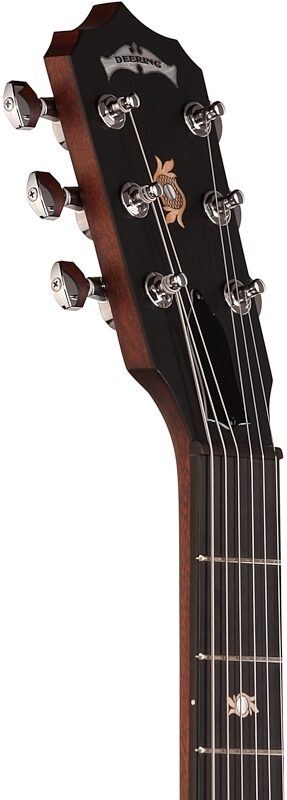 open zoom image for Deering Boston USA Acoustic-Electric Banjo Resonator Guitar, 6-String (with Case), New, Headstock Left Front
