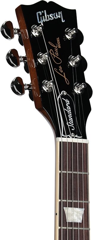 open zoom image for Gibson Les Paul Standard '60s Custom Color Electric Guitar, Plain Top (with Case), Ebony, Headstock Left Front