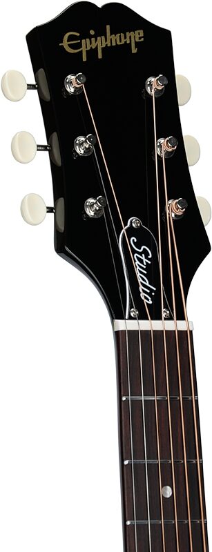 open zoom image for Epiphone Blues King Studio Acoustic-Electric Guitar, Left-Handed (with Gig Bag), Dark Burst, Headstock Left Front