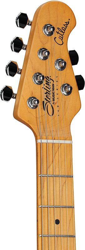 open zoom image for Sterling by Music Man CT30CHSS Cutlass HSS Electric Guitar, Daphne Blue, Hard Maple Fretboard, Headstock Left Front