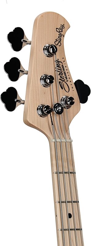 open zoom image for Sterling Intro Series StingRay Electric Bass, Black, Hard Maple Fretboard, Headstock Left Front