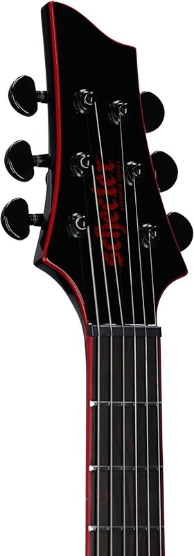 open zoom image for Schecter Sunset 6 Red Dawn Electric Guitar, Gloss Black, Headstock Left Front