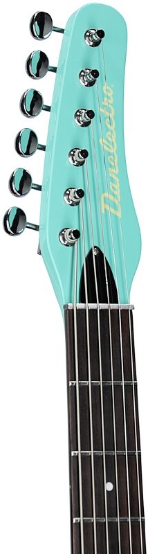 open zoom image for Danelectro 56 Vintage Baritone Electric Guitar, Dark Aqua, Headstock Left Front