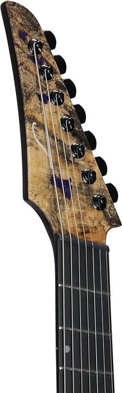 open zoom image for Legator Ninja X7F Multi-Scale Guitar, 7-String, Royal Purple, Headstock Left Front