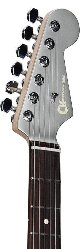 open zoom image for Charvel Prashant Aswani Pro-Mod So-Cal PA28 Electric Guitar, Inca Slate, Headstock Left Front