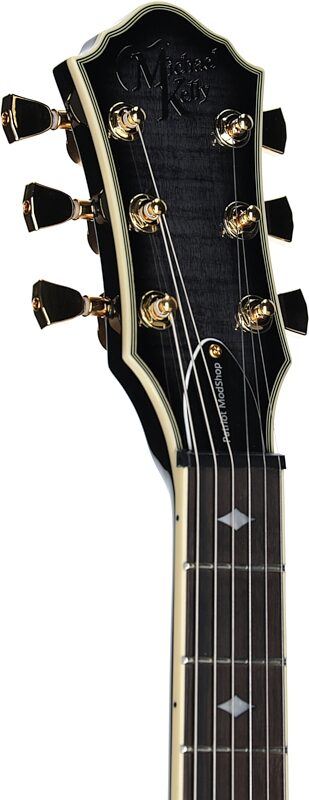 open zoom image for Michael Kelly Limited Modshop Narrow Body Design Patriot Electric Guitar, Smoke Burst, Headstock Left Front