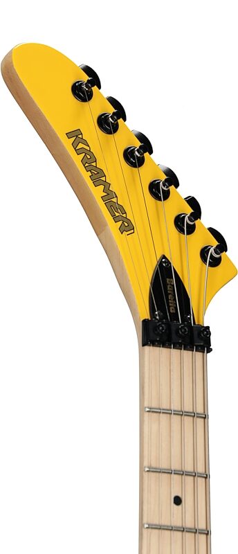 open zoom image for Kramer Baretta Original Series Electric Guitar, Left-Handed, Bumblebee Yellow, Headstock Left Front