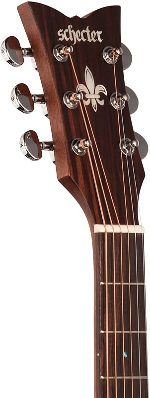 open zoom image for Schecter Deluxe Acoustic Guitar, Natural Satin, Headstock Left Front