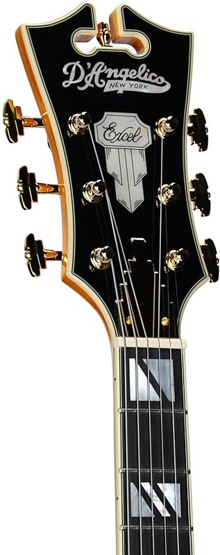 open zoom image for D'Angelico EXL-1 Excel Archtop Electric Guitar (with Case), Amber, Headstock Left Front