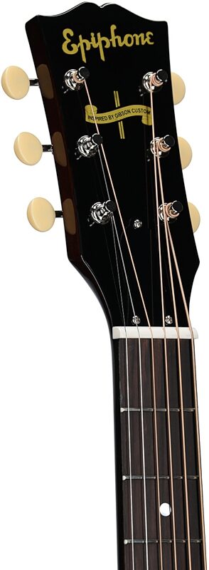 open zoom image for Epiphone Inspired by Gibson Custom 1942 Banner J-45 Acoustic-Electric Guitar, Left-Handed (with Case), Vintage Sunburst, Headstock Left Front