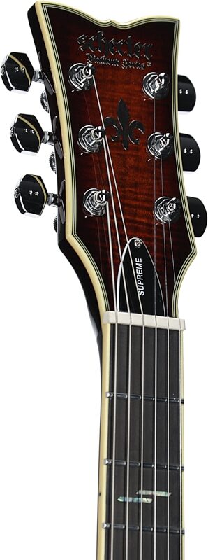 open zoom image for Schecter Solo II Supreme Electric Guitar, Cat's Eye, Headstock Left Front