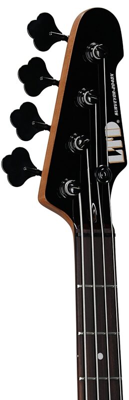 open zoom image for ESP LTD Surveyor-204DX Electric Bass, Red Burst, Headstock Left Front