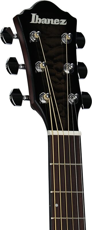 open zoom image for Ibanez AEWC16QA HG Acoustic-Electric Guitar, Transparent Black Sunburst, Headstock Left Front