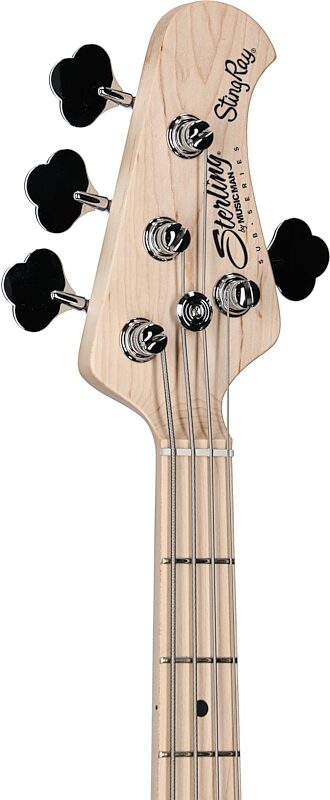 open zoom image for Sterling by Music Man Ray4HH Electric Bass Guitar, Cobra Blue, Hard Maple Fretboard, Headstock Left Front