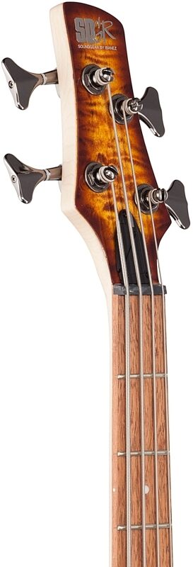 open zoom image for Ibanez SR400EQM Electric Bass, Dragon Eye Burst, Headstock Left Front
