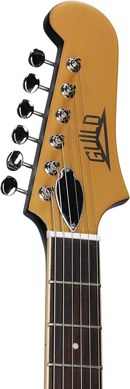 open zoom image for Guild Starfire I Jet 90 Electric Guitar, Satin Gold, Headstock Left Front