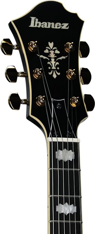 open zoom image for Ibanez PM3C Pat Metheny Electric Guitar (with Case), Black Low Gloss, Headstock Left Front