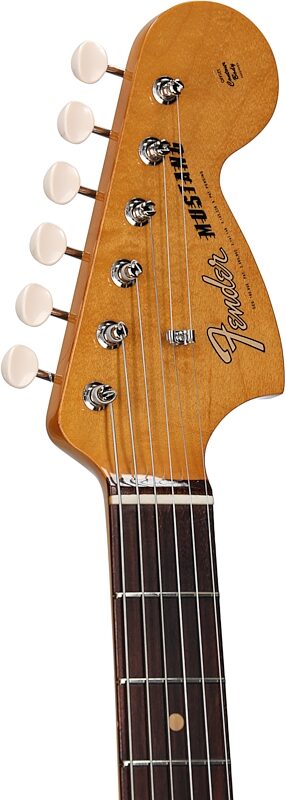 open zoom image for Fender Vintera III Mid 60s Mustang Electric Guitar (with Gig Bag), Sonic Blue, Rosewood Fretboard, Headstock Left Front