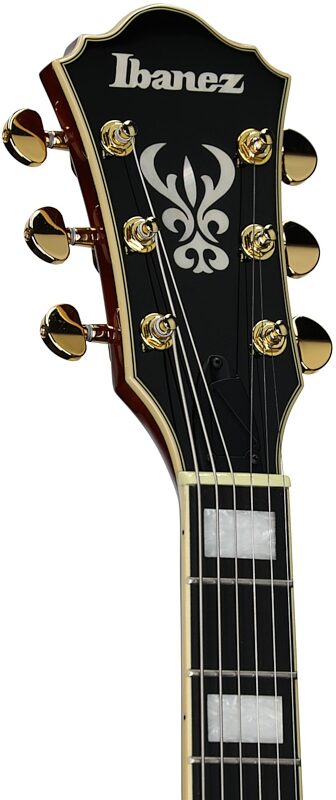 open zoom image for Ibanez AG95MG Artcore EXP Hollowbody Electric Guitar, Dark Amber, Headstock Left Front