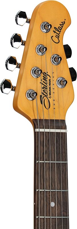 open zoom image for Sterling by Music Man CT30CHSS Cutlass HSS Electric Guitar, Olympic White, Laurel Fretboard, Headstock Left Front