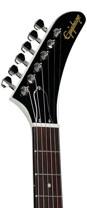open zoom image for Epiphone Inspired by Gibson Explorer '80s Electric Guitar (with Gig Bag), Classic White, Headstock Left Front