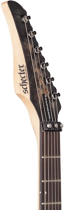 open zoom image for Schecter Reaper-6 FR-S Electric Guitar, Charcoal Burst, Headstock Left Front