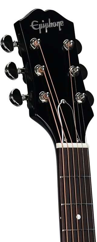 open zoom image for Epiphone Inspired by Gibson J-45 Standard Acoustic-Electric Guitar (with Gig Bag), Vintage Sunburst, Headstock Left Front