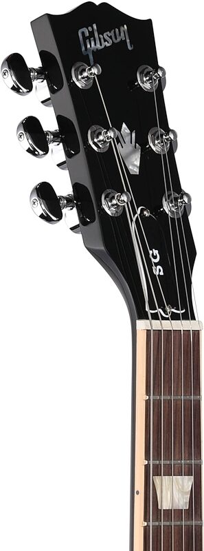 open zoom image for Gibson SG Standard Electric Guitar (with Soft Case), Ebony, Headstock Left Front